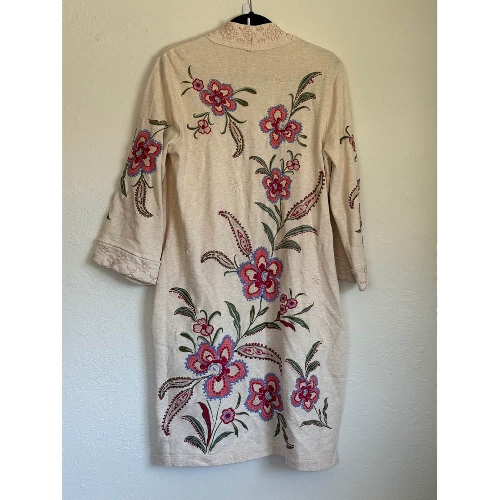 Johnny Was Cream Floral Embroidered Kimono - Picture 2 of 5